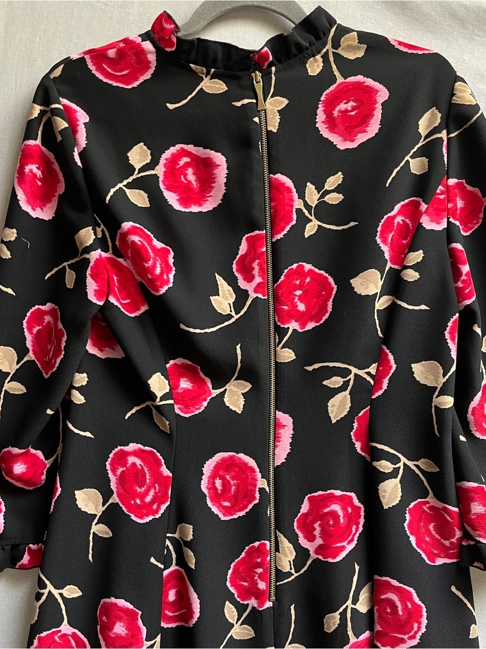 Kate Spade Hazy Rose Floral Mock Neck 3/4 Sleeve Dress Sz 8 - Picture 4 of 10